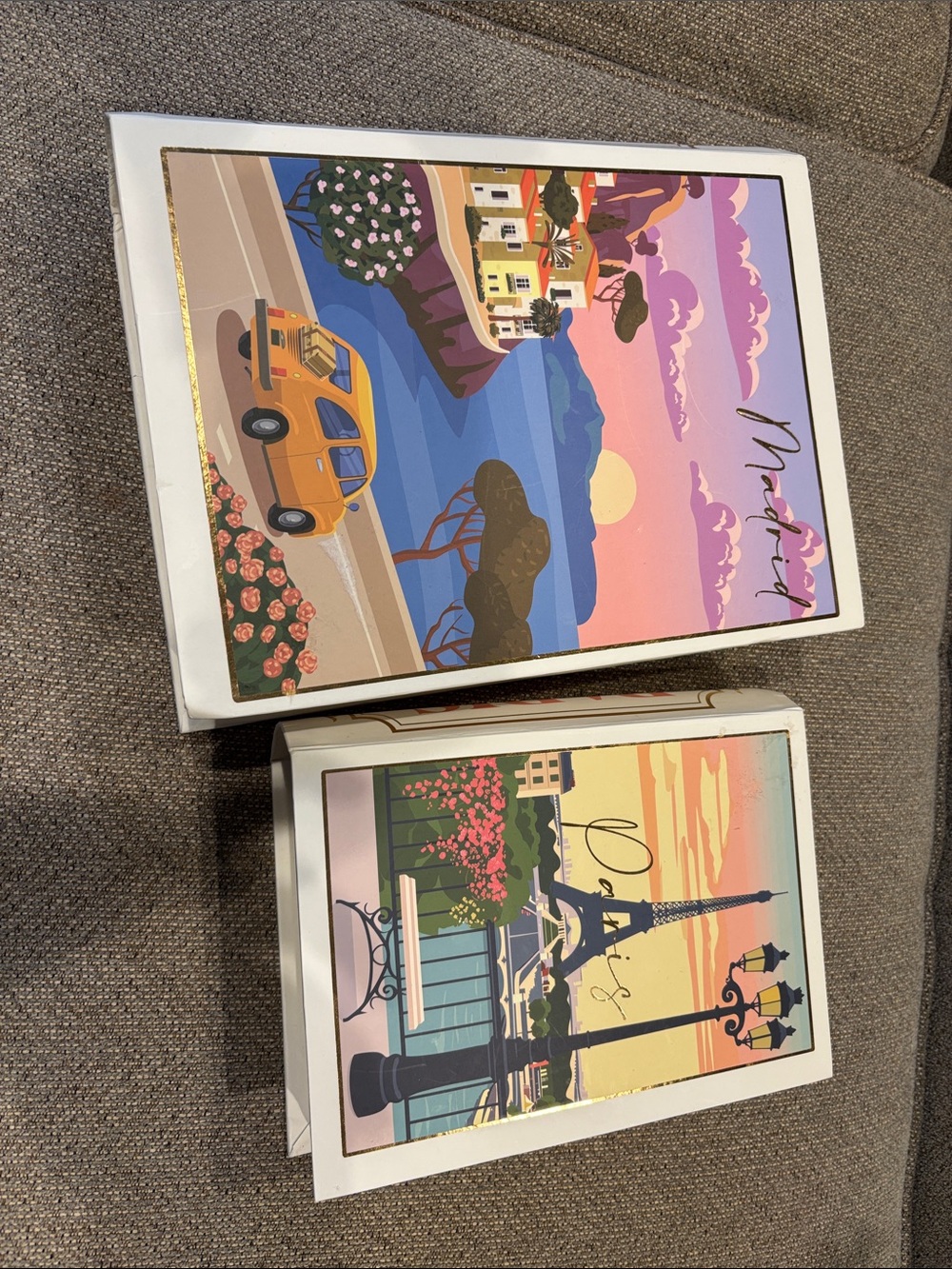 Sunset Coastal Art Print keep sake boxes  - Purple & Pink Landscape